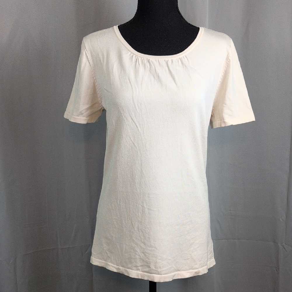 Pendleton Women's Soft Cream Short Sleeve Top, Silk